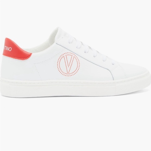 NEW✨ Valentino White Sneakers with Red Logo by Mario Valentino - Picture 10 of 15